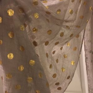 Sheer Gray scarf with golf polka dots by 2chic